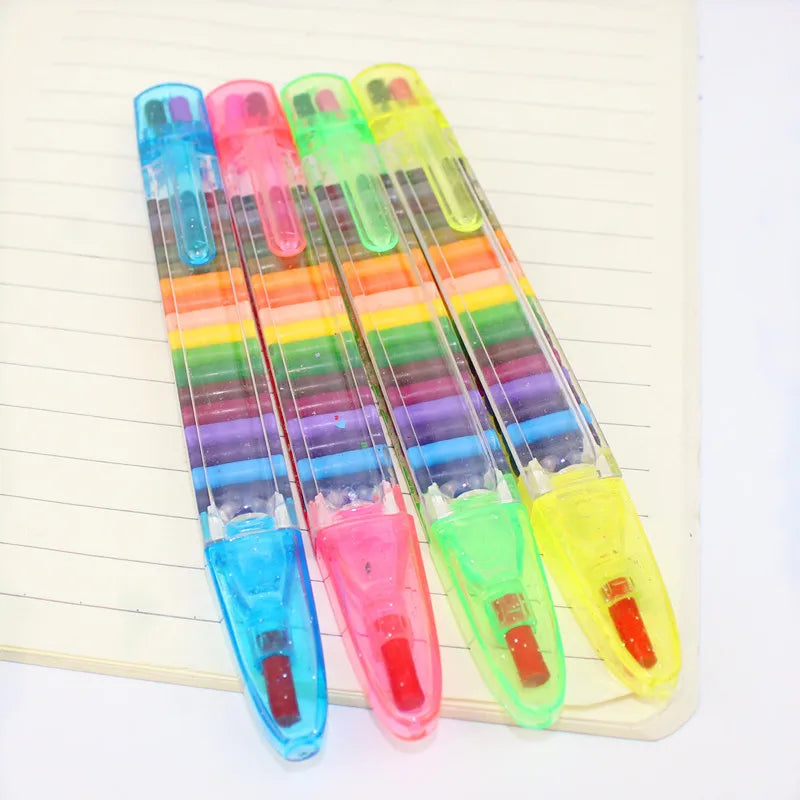4 Pcs Creative 20 Colors Crayon Student Drawing Color Pencil Multicolor Art Kawaii Writing Pen for Kids Gift School Stationery