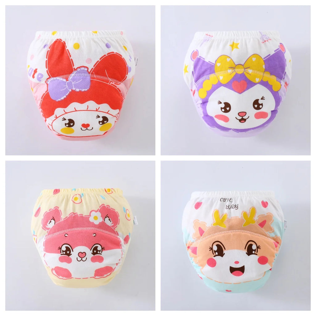 4PCS Baby Waterproof Diapers Pee Shorts Underwears Reusable Soft Ecological Cotton Toddler Potty Training Pants For Boys Girls