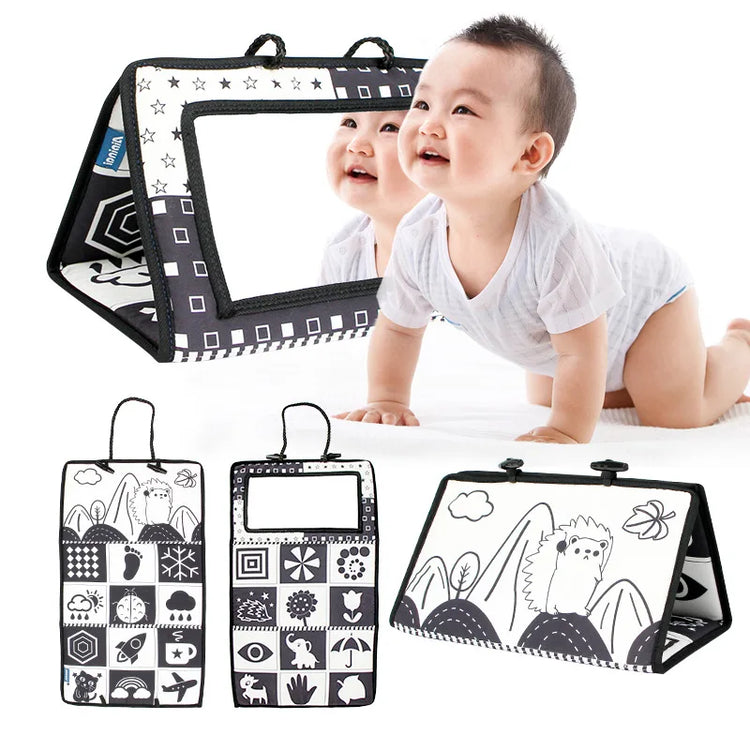 Baby Floor Mirror Sensory Toys Tummy Time for Babies Montessori Development Crawl High Contrast Activity Sensory Toy 0-24 Months