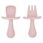 2PCS Cute Baby Learning Spoons Utensils Set Food Grade Silicone Sticky Spoon Children Cutlery Training Spoon Feeding Tableware