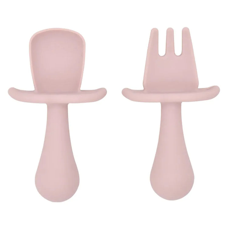 2PCS Cute Baby Learning Spoons Utensils Set Food Grade Silicone Sticky Spoon Children Cutlery Training Spoon Feeding Tableware