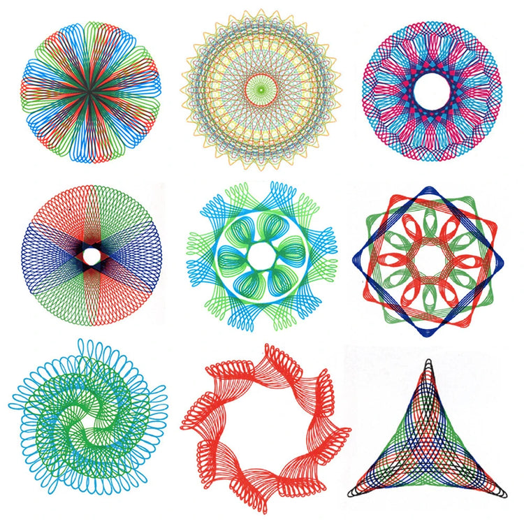 22PCS Clear Spirograph Drawing Toy Set DIY Creative Design Geometric Drawing Interlocking Gears Wheels Ruler Kids Art Craft  Toy