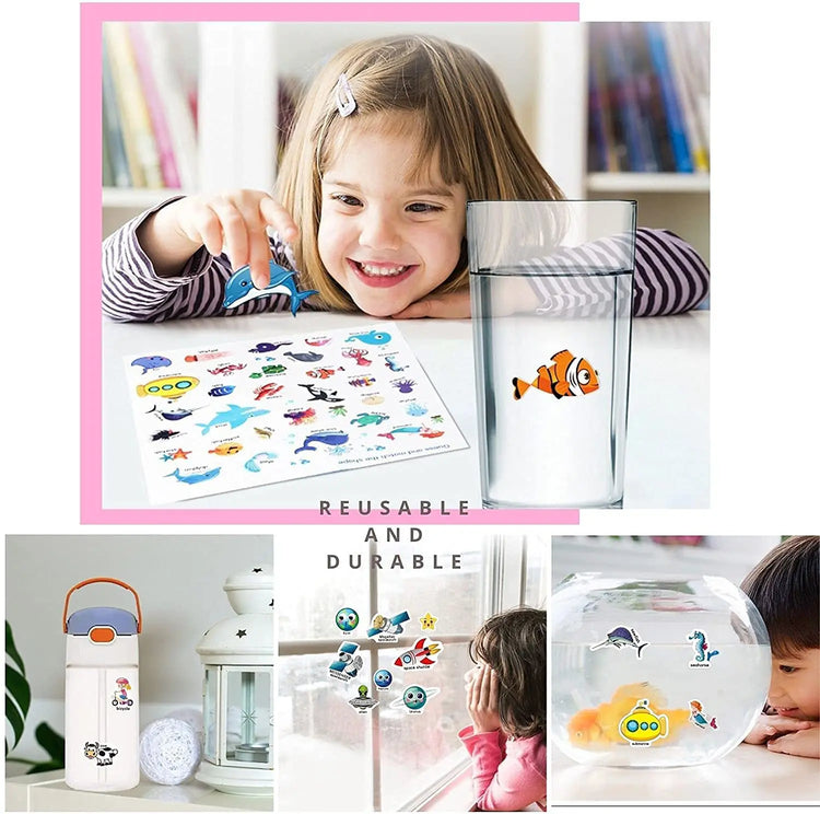 Kids Reusable Sticker Book Multiple Scenarios Cartoon DIY Puzzle Educational Cognition Learning Toys for Child Age 2-4 Gift 2025