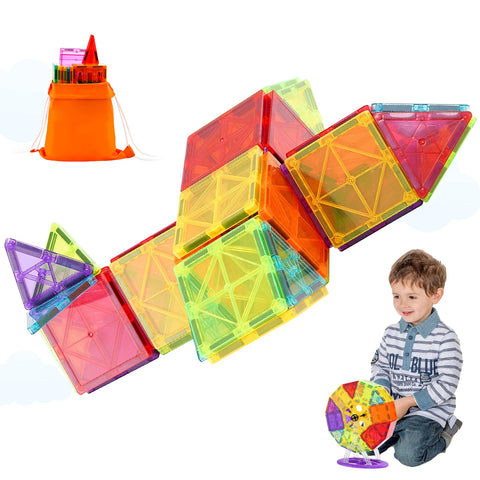 Magnetic Building Tiles – 121 Piece STEM Construction Set for Kids