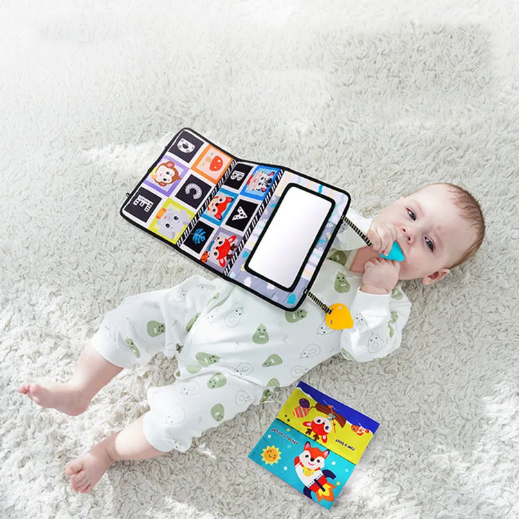 Baby Floor Mirror Sensory Toys Tummy Time for Babies Montessori Development Crawl High Contrast Activity Sensory Toy 0-24 Months