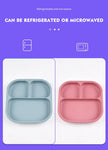 Food Grade Silicone Dining Plate Children 3-Grids Dishes Eating Training Tableware Feeding Tray With Sucker Anti-Drop Baby Stuff