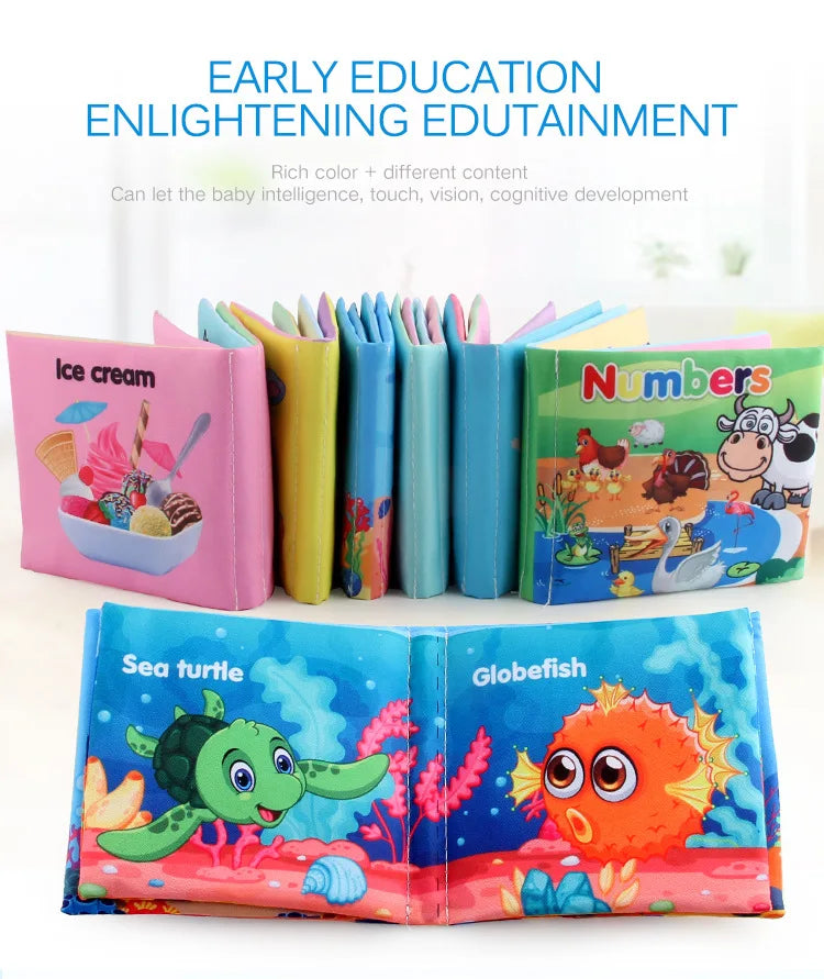 0-24 Monthes Soft Baby Cloth Books Fruits Vegetable Animals Cognitive Puzzle Infant Kids Early Learning Educational Fabric Toys