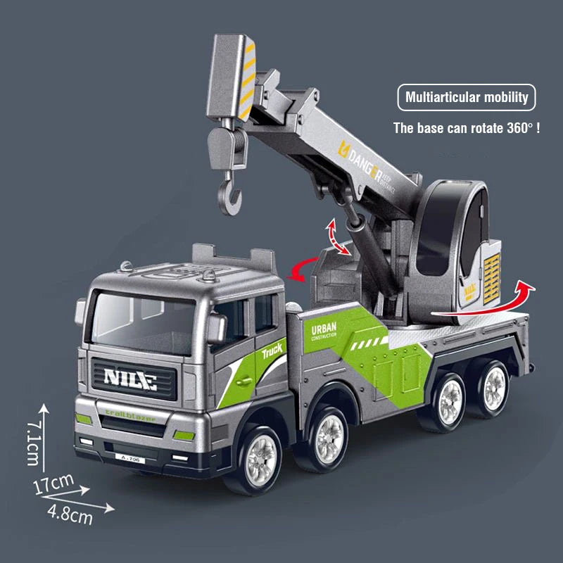 1/50 Model Car Bulldozer Truck Excavator Crane Forklift Construction Engineering Vehicle Toys for Boys Children Educational Toys