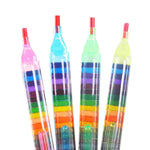 4 Pcs Creative 20 Colors Crayon Student Drawing Color Pencil Multicolor Art Kawaii Writing Pen for Kids Gift School Stationery
