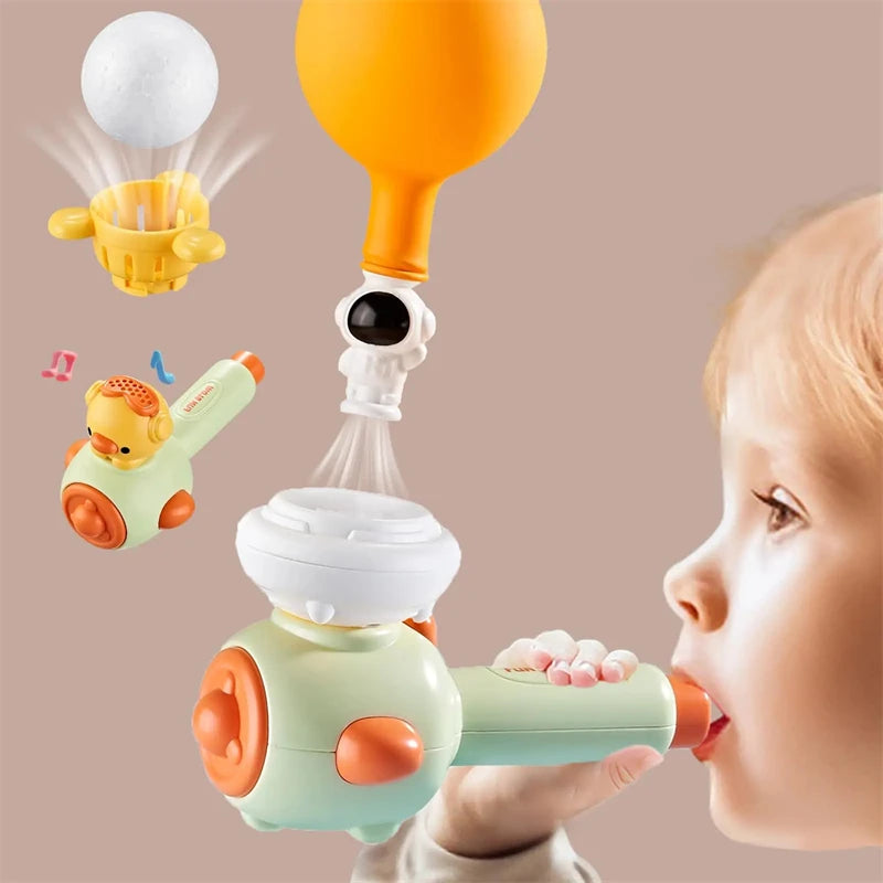 Montessori Toys for Kids Blowing Pipe Floating Ball Balloon Whistle Toys 2-4 Year Children Oral Muscle Training Educational Toys