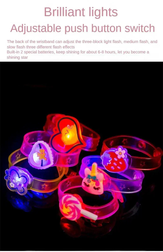 Halloween Decoration Cartoon Sparkling Bracelet Sparkling Small Toys Children's Halloween Party Shining Props in The Dark