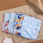 Happyflute 4Pcs/Set Eco-Friendly Cloth Diaper Ecological Reusable Baby Diapers