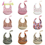Fashionable Cartoon Printed Waterproof Soft Baby Silicone Bibs Newborn Adjustable Children Burp Cloth Feeding Baby Stuff