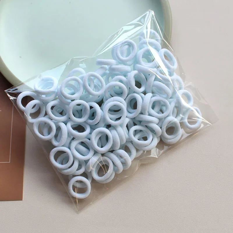 100 Pieces/pack Children's Hair Rings Baby Free Rubber Bands High Elasticity Basic Tie Girl Headband Accessories Super Soft