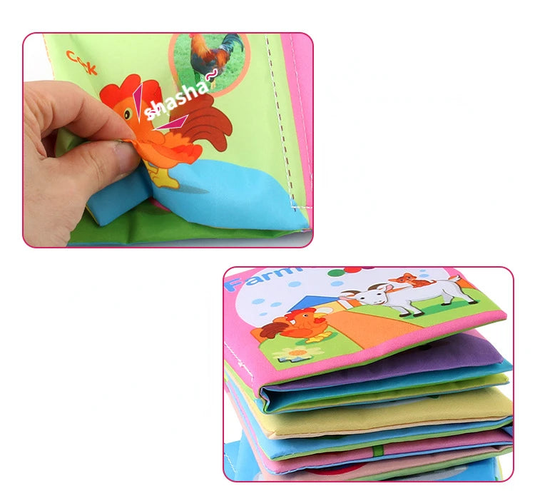 0-24 Monthes Soft Baby Cloth Books Fruits Vegetable Animals Cognitive Puzzle Infant Kids Early Learning Educational Fabric Toys