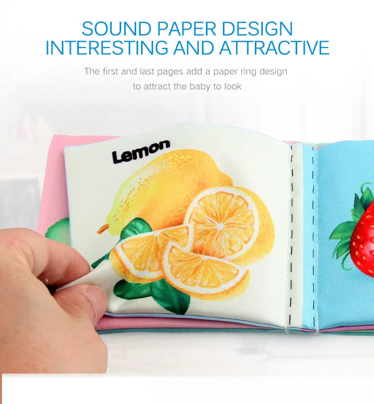 0-24 Monthes Soft Baby Cloth Books Fruits Vegetable Animals Cognitive Puzzle Infant Kids Early Learning Educational Fabric Toys