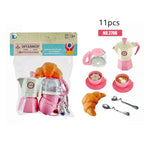 Pretend Play Simulation Coffee Set Tableware Play House/Outdoor Kitchen DIY Afternoon Tea Game Toy For Children Kids Gift