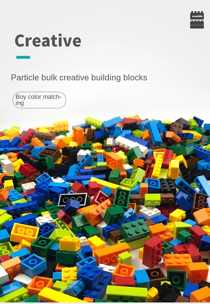 1000 DIY creative building blocks bulk set Urban Classic building blocks Assembled birthday gift children's educational toys