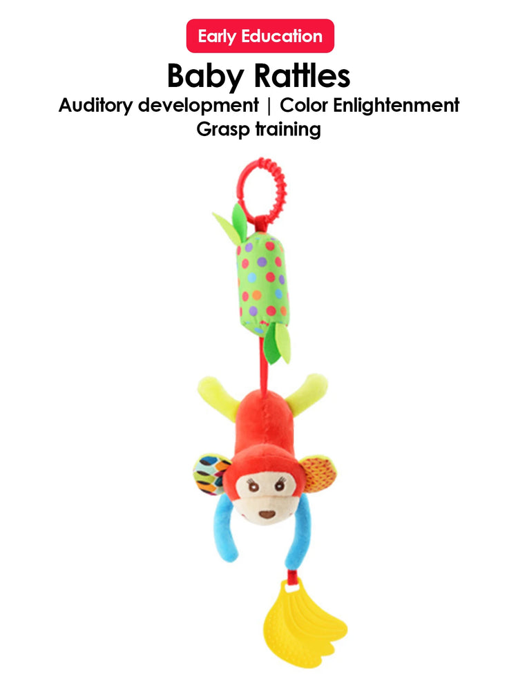 1pcs Baby Rattles Mobiles Cartoon Animal Bell Toy Newborn Baby Rattle Hanging Plush Lovely 0-24 Months Teether Toys Gift