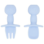 2PCS Cute Baby Learning Spoons Utensils Set Food Grade Silicone Sticky Spoon Children Cutlery Training Spoon Feeding Tableware