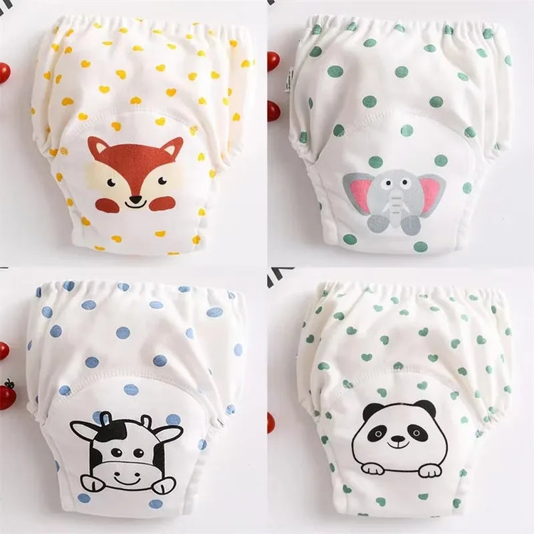 4PCS Baby Waterproof Diapers Pee Shorts Underwears Reusable Soft Ecological Cotton Toddler Potty Training Pants For Boys Girls