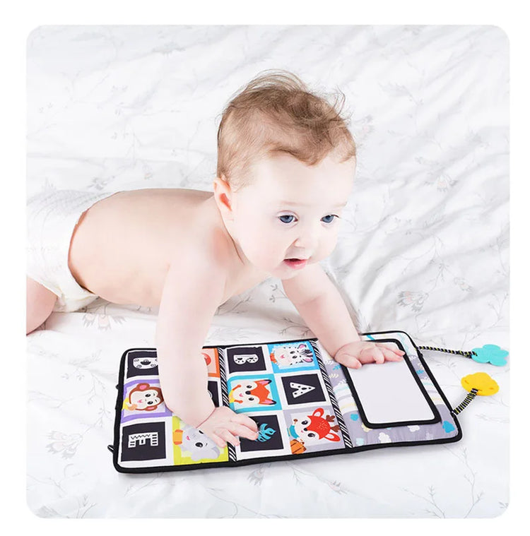 Baby Floor Mirror Sensory Toys Tummy Time for Babies Montessori Development Crawl High Contrast Activity Sensory Toy 0-24 Months