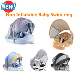 Non-Inflatable Floats Toys Newest Baby Float with Sun Canopy Safety Swim Tranier Solid Toddler Pool float for Age 3-24 Months