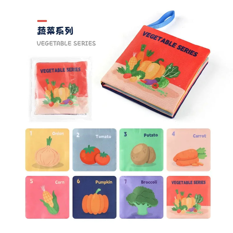0-24 Monthes Soft Baby Cloth Books Fruits Vegetable Animals Cognitive Puzzle Infant Kids Early Learning Educational Fabric Toys