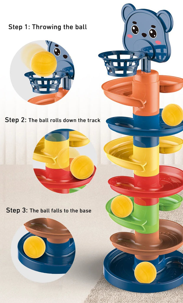 Montessori Toys Baby 0 12 24 36 Months Track Rolling Ball Push Pop Sliding Ball Early Education Toys For Kids Children Sensory