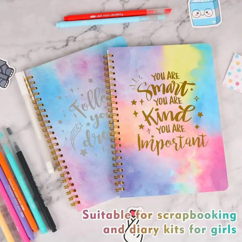 Journal Kit 98X/set Creative Diary Journal Kit Scrapbooking Toy Journaling Art Crafts For Kid Girl Boy Aged 8