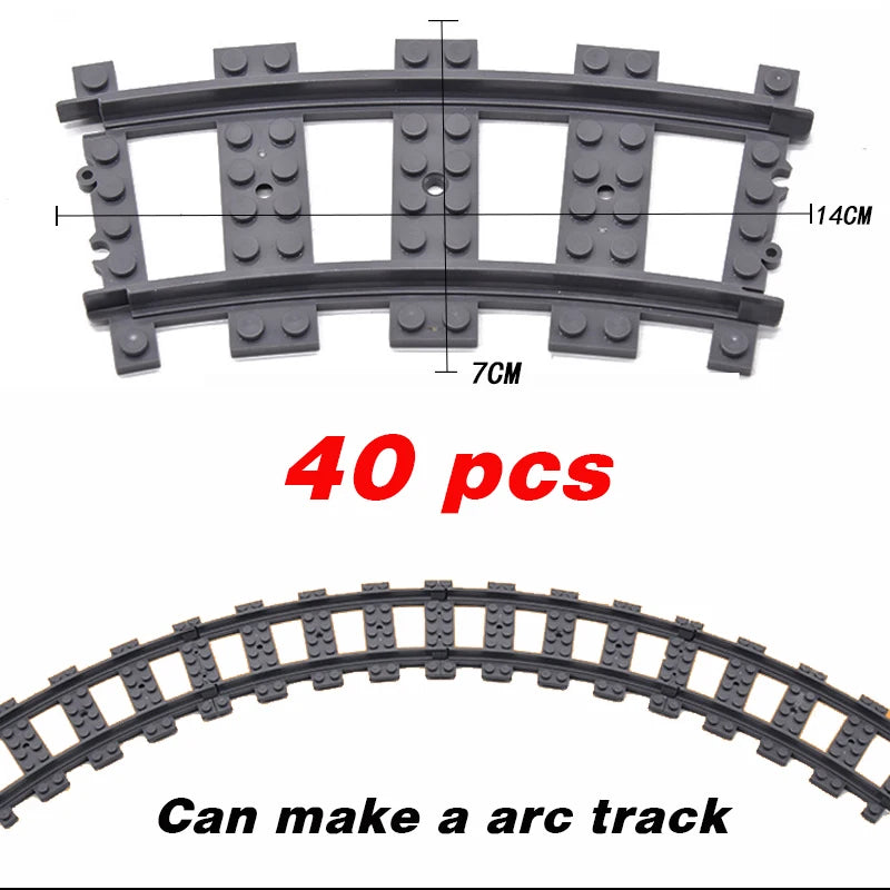 NEW City Trains Flexible Tracks Soft Straight Curved Rails Switch Building Block Creative Models Railways Toys For Kids Gifts
