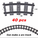 NEW City Trains Flexible Tracks Soft Straight Curved Rails Switch Building Block Creative Models Railways Toys For Kids Gifts