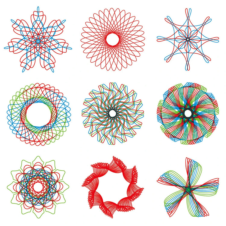 22PCS Clear Spirograph Drawing Toy Set DIY Creative Design Geometric Drawing Interlocking Gears Wheels Ruler Kids Art Craft  Toy