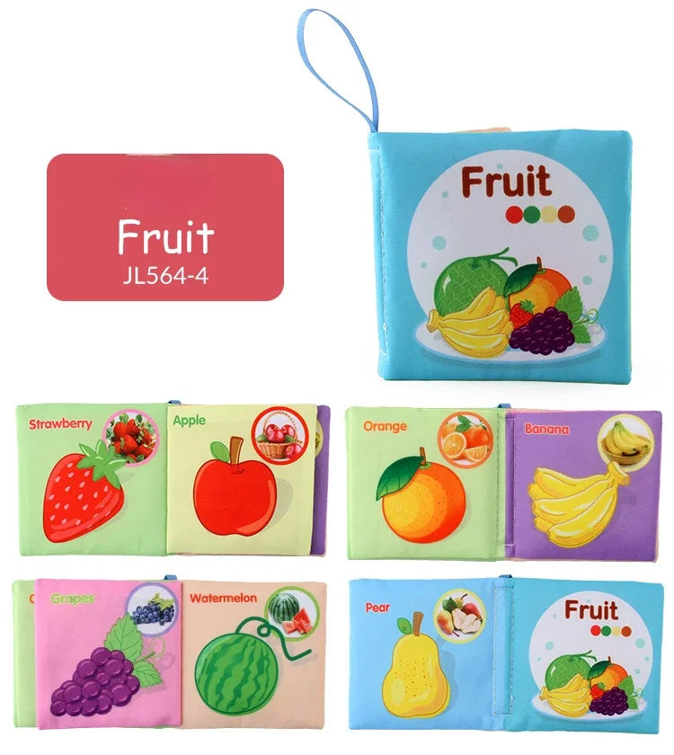 0-24 Monthes Soft Baby Cloth Books Fruits Vegetable Animals Cognitive Puzzle Infant Kids Early Learning Educational Fabric Toys