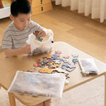 3pcs Toy storage bag 1pc building block puzzle sub-package bag children small particle zipper transparent finishing storage box