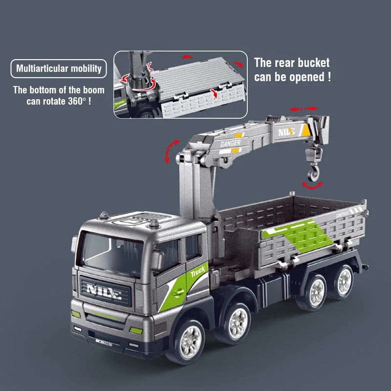 1/50 Model Car Bulldozer Truck Excavator Crane Forklift Construction Engineering Vehicle Toys for Boys Children Educational Toys