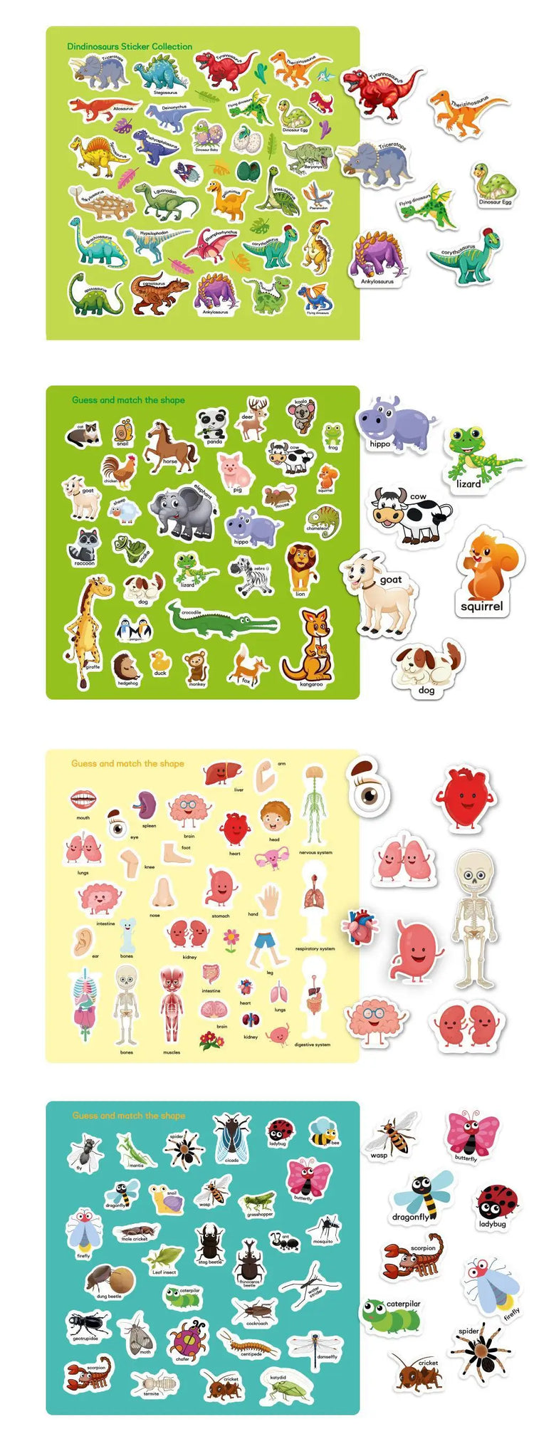 Kids Reusable Sticker Book Multiple Scenarios Cartoon DIY Puzzle Educational Cognition Learning Toys for Child Age 2-4 Gift 2025