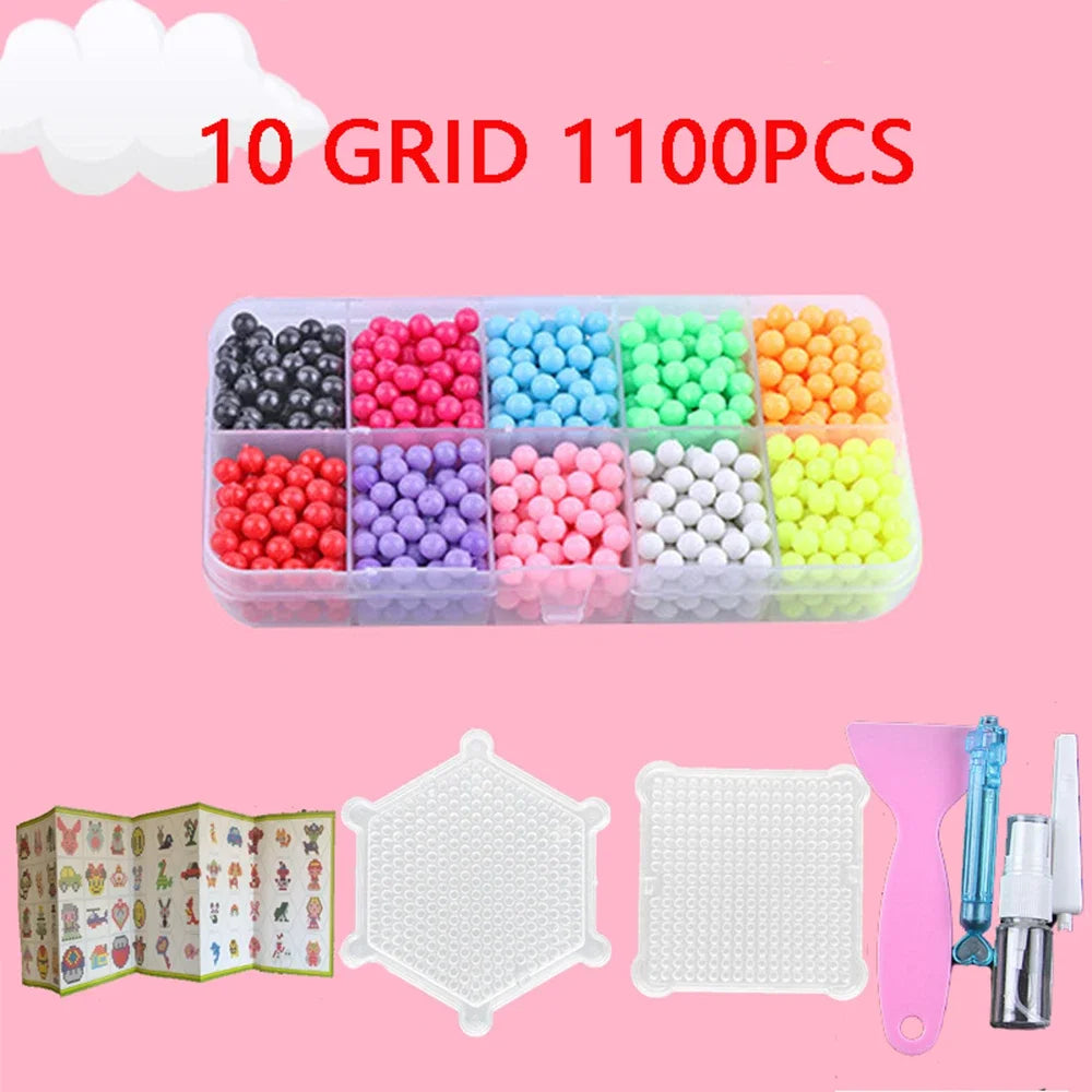 DIY Beads Set Perlen Tool Creativity Magic Water Beads Pegboard Arts and Crafts for Kids Toys Girls Children Gift 5 7 10 years