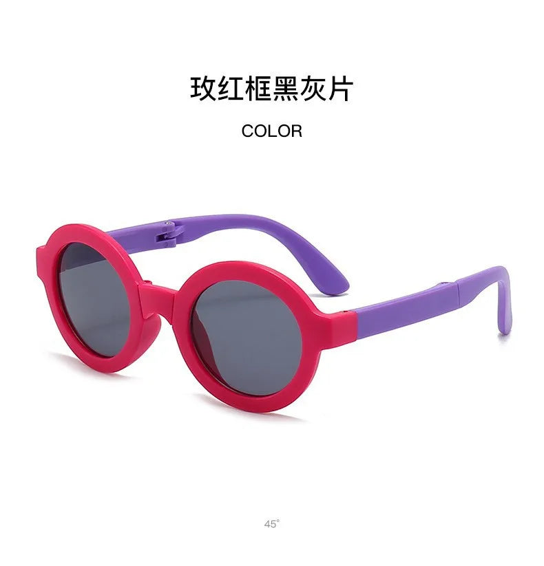 Children's glasses, foldable sunglasses, little girls' UV protection cartoon sunglasses, boys' and girls' babies' fashionable