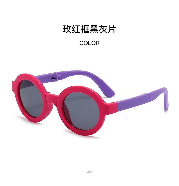 Children's glasses, foldable sunglasses, little girls' UV protection cartoon sunglasses, boys' and girls' babies' fashionable