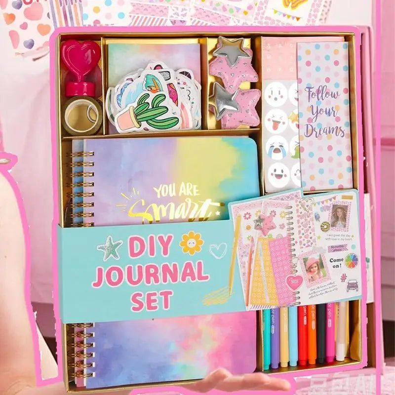 Journal Kit 98X/set Creative Diary Journal Kit Scrapbooking Toy Journaling Art Crafts For Kid Girl Boy Aged 8