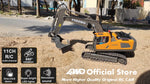4WD Remote Control Excavator 4x4 Alloy Dump Truck Bulldozer Radio Model RC Car Construction Vehicle Toy Children Kids Gifts