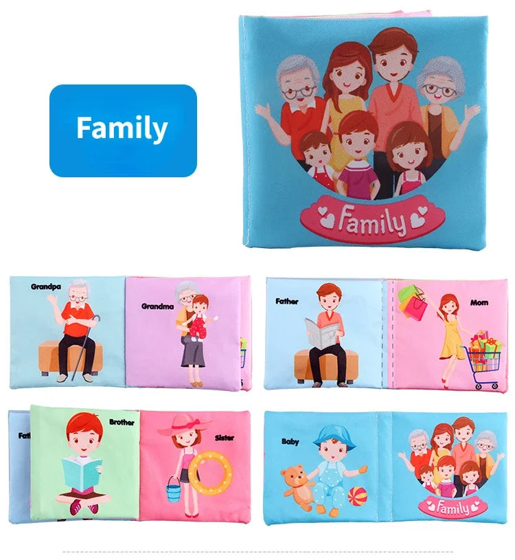 0-24 Monthes Soft Baby Cloth Books Fruits Vegetable Animals Cognitive Puzzle Infant Kids Early Learning Educational Fabric Toys