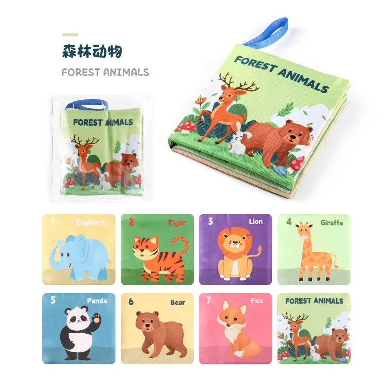 0-24 Monthes Soft Baby Cloth Books Fruits Vegetable Animals Cognitive Puzzle Infant Kids Early Learning Educational Fabric Toys