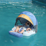 Non-Inflatable Floats Toys Newest Baby Float with Sun Canopy Safety Swim Tranier Solid Toddler Pool float for Age 3-24 Months