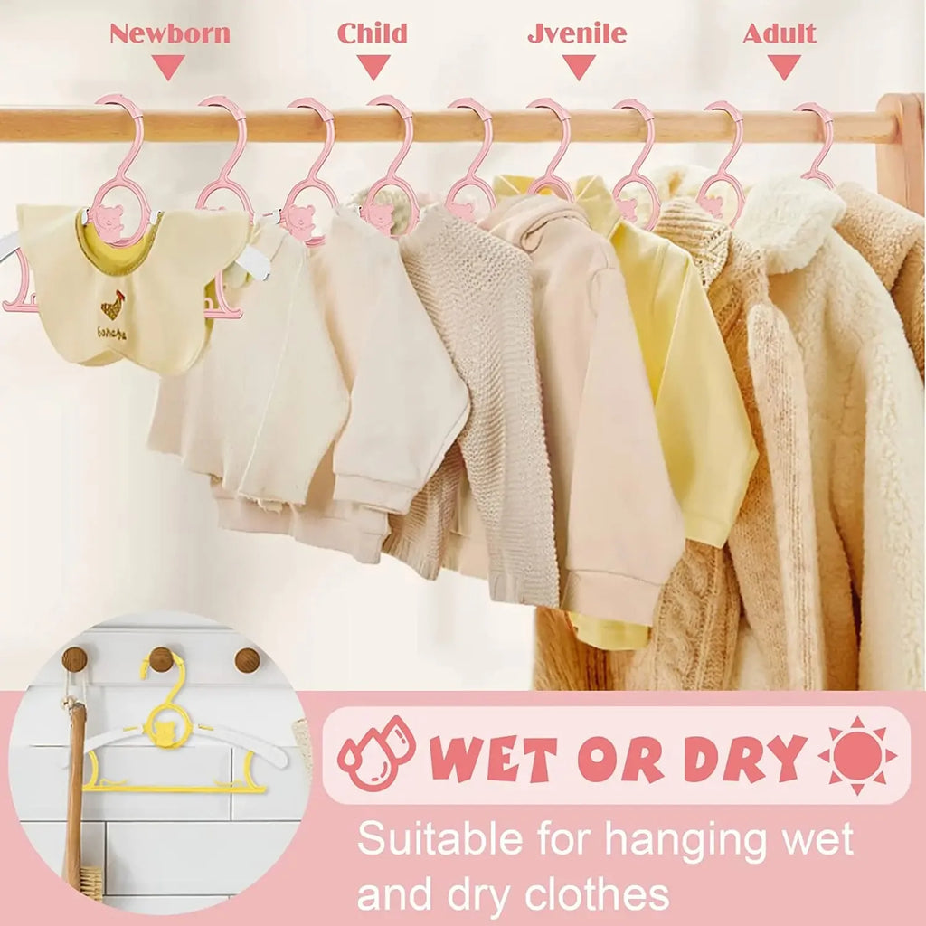 Non-slip Baby Clothes Hanger Adjustable Storage Hangers Cute Kids Clothes Organizer Closet Children Baby Coats Rack
