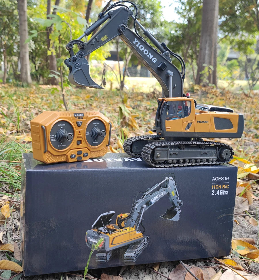 4WD Remote Control Excavator 4x4 Alloy Dump Truck Bulldozer Radio Model RC Car Construction Vehicle Toy Children Kids Gifts