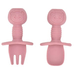 2PCS Cute Baby Learning Spoons Utensils Set Food Grade Silicone Sticky Spoon Children Cutlery Training Spoon Feeding Tableware
