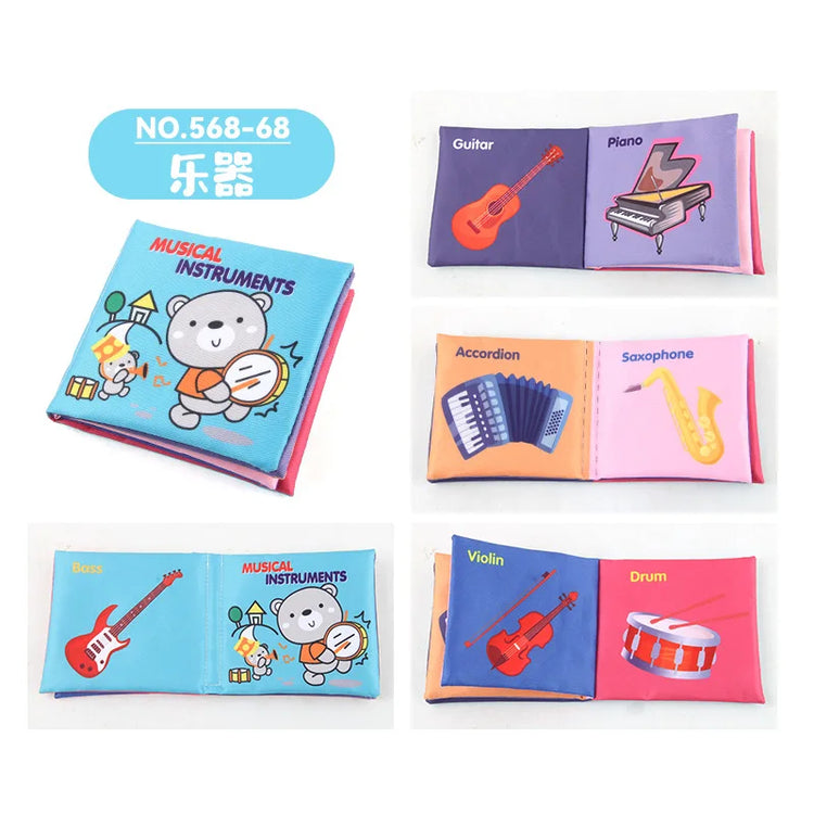 0-24 Monthes Soft Baby Cloth Books Fruits Vegetable Animals Cognitive Puzzle Infant Kids Early Learning Educational Fabric Toys