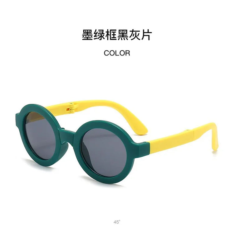 Children's glasses, foldable sunglasses, little girls' UV protection cartoon sunglasses, boys' and girls' babies' fashionable